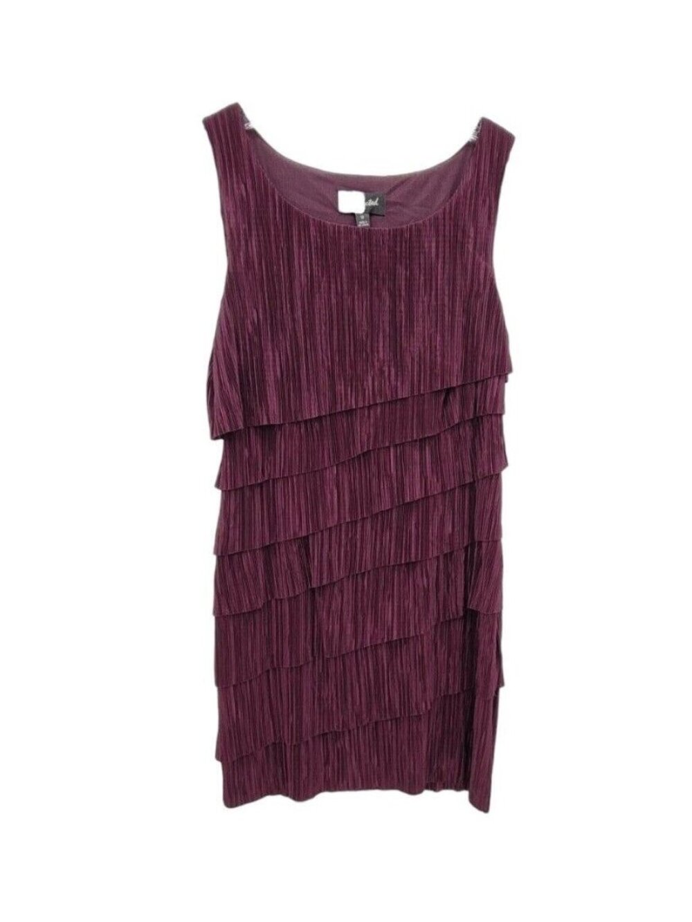 Connected Apparel Flapper Style Sleeveless Sheath Dress Womens 10 Plum Midi